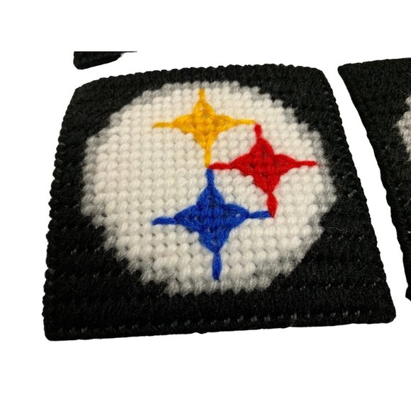 Pittsburgh Steelers NFL Football Fan Coaster Set Plastic Canvas Handmade - Picture 5 of 7